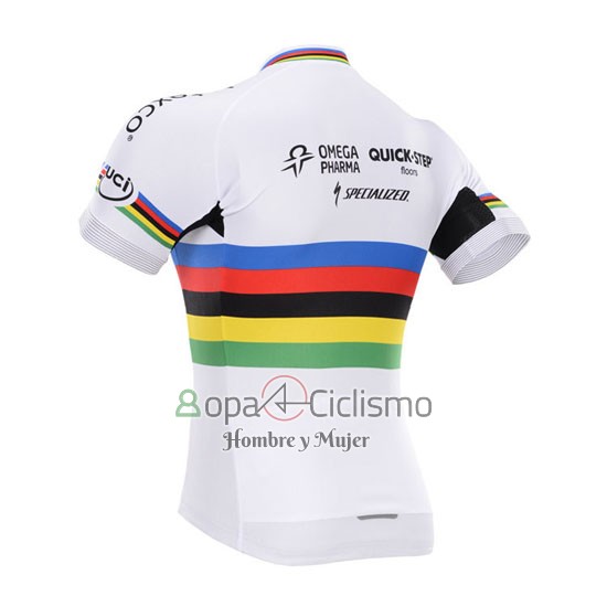 Uci Mondo Campione Lider Ropa Ciclismo Culotte Corto 2016 Hombre Mangas Cortas Quick Step Blanco